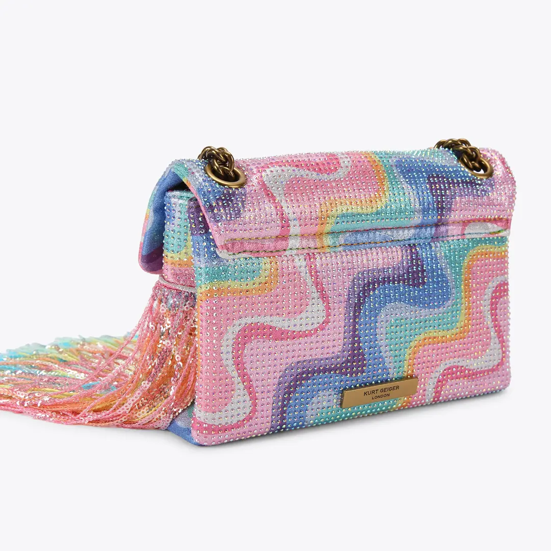  Bolso Kurt Geiger London Mini bolso Kensington con flecos