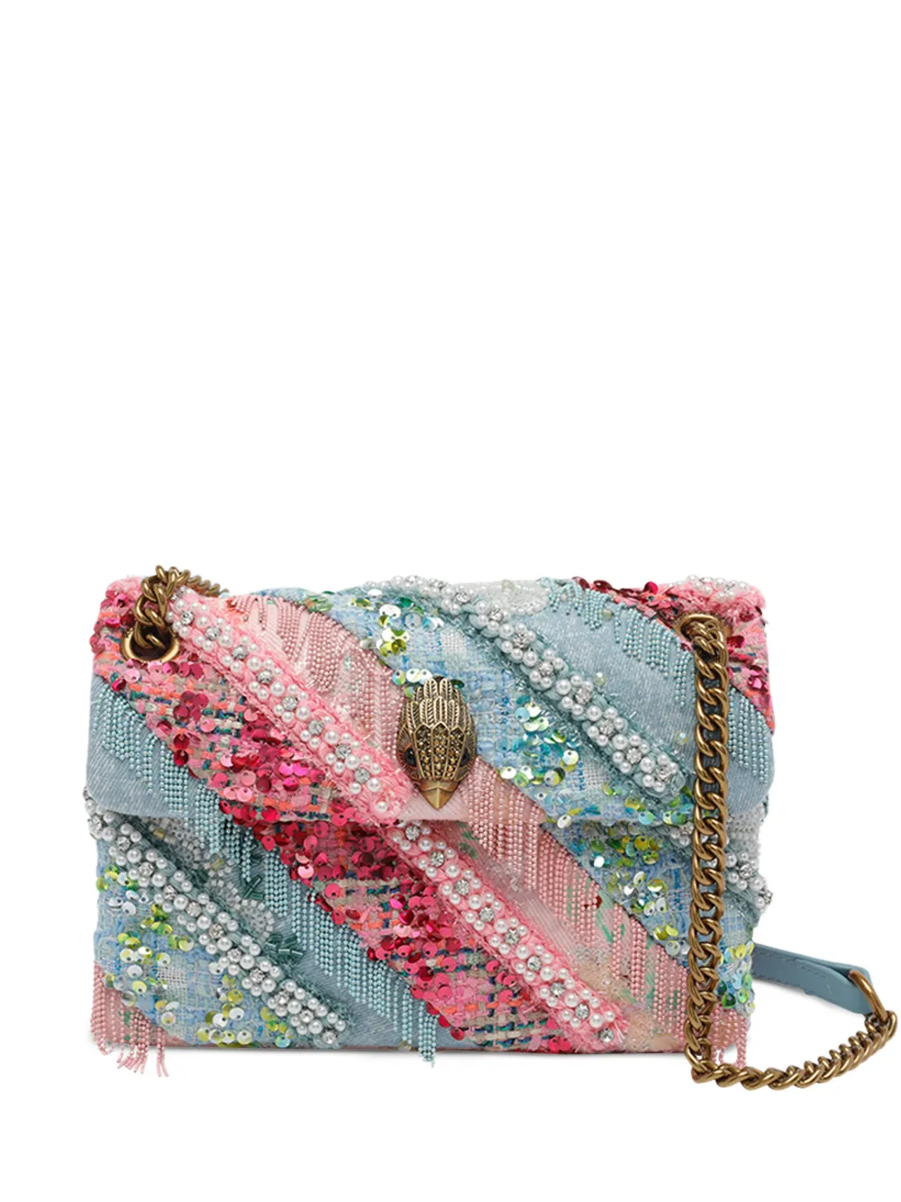  Bolso Kurt Geiger London Kensington Fringes blue/pal