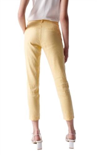 PANTALÓN CHINO IN COLOR LINEN LIGHT YELLOW 21005506