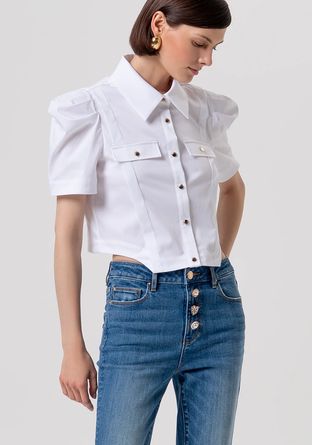 Camisa Fracomina Cropped White