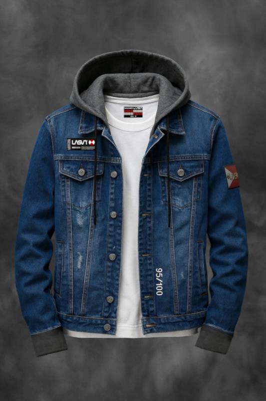 Cazadora vaquera de hombre LaSaL BASIC azul