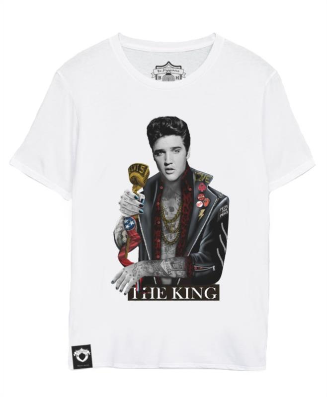 CAMISETA UNISEX BE HAPPINESS THE KING BLANCA