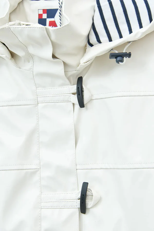 Chubasquero impermeable clásico con forro a rayas WHITE