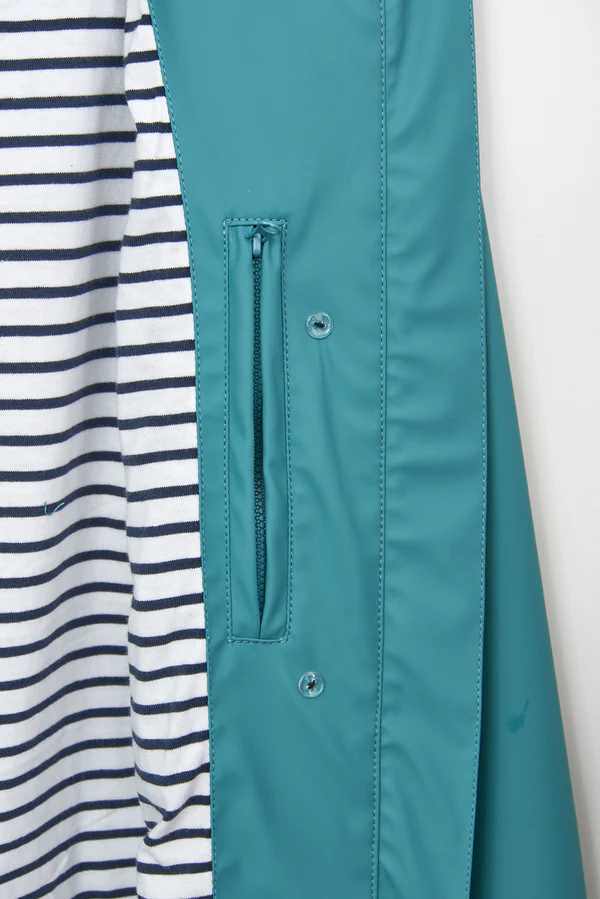 Chubasquero impermeable clásico con forro a rayas VERDE CLARO
