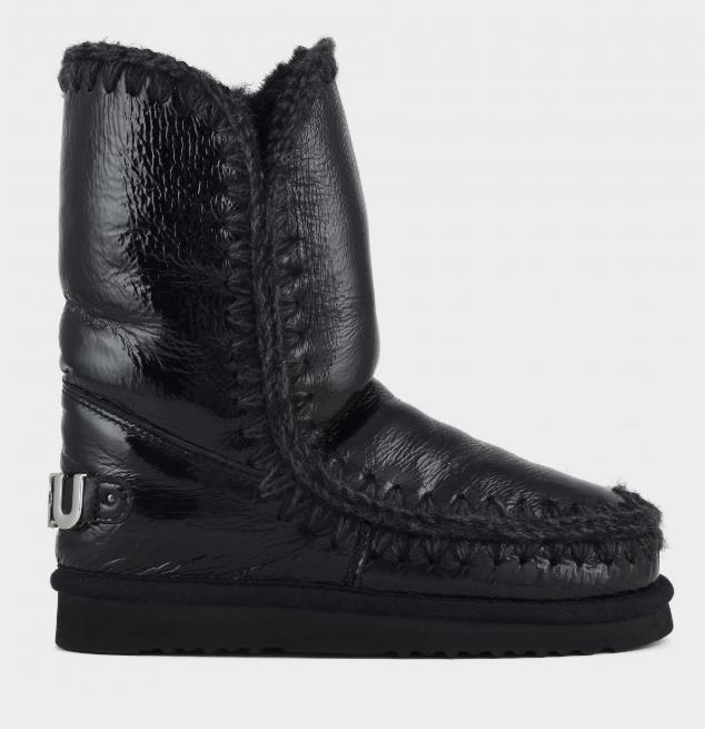 BOTA PARA MUJER MOU ESKIMO 24 RHINESTONES LOGO PATENT BLACK