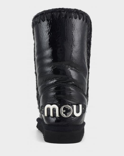 BOTA PARA MUJER MOU ESKIMO 24 RHINESTONES LOGO PATENT BLACK