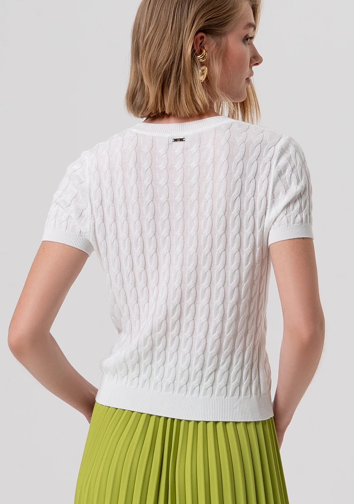 SHORT SLEEVES SWEATER CREAM