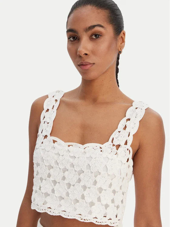 Top Fracomina  DOUBLE LAYER TANK CREAM