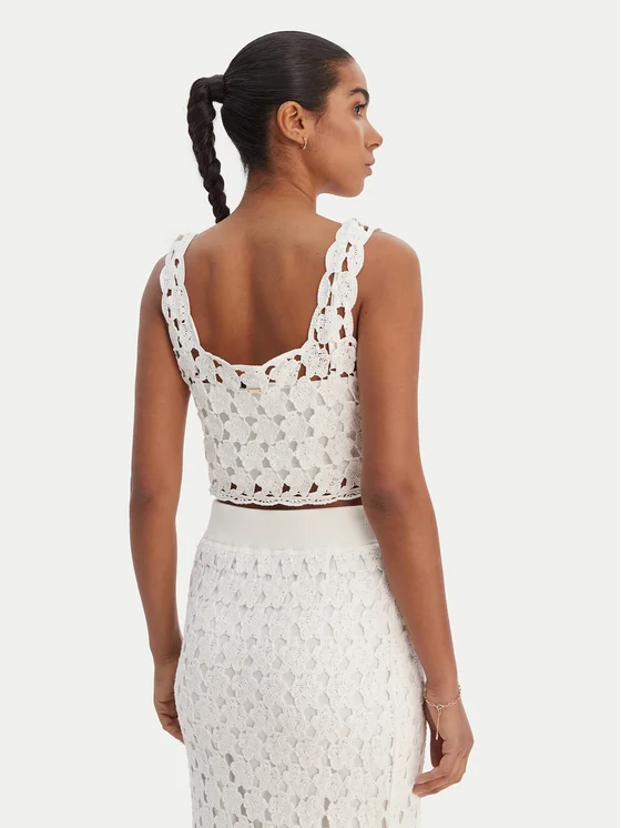 Top Fracomina  DOUBLE LAYER TANK CREAM