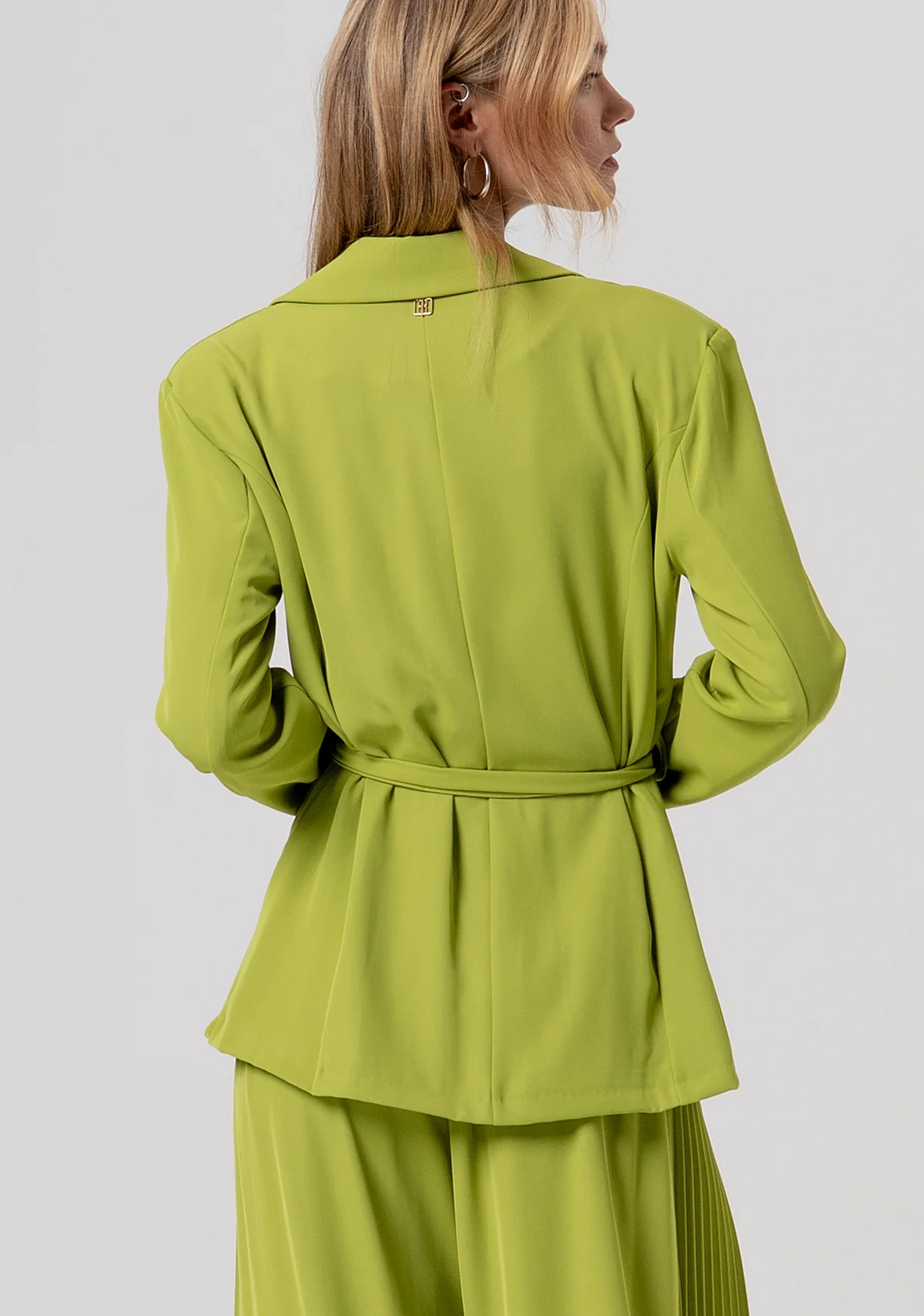 Chaqueta Fracomina Long Tailor With Belt Olive