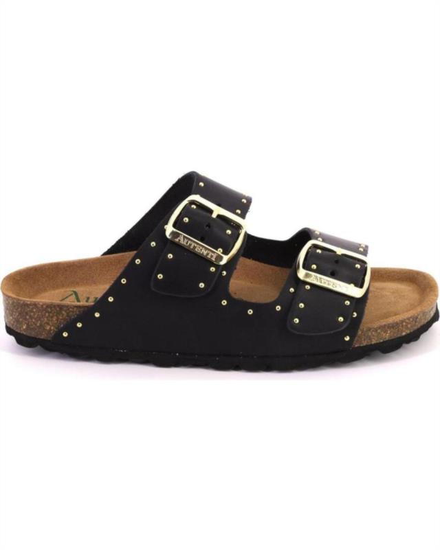 SANDALIA BIO MUJER PIEL NEGRO TACHAS