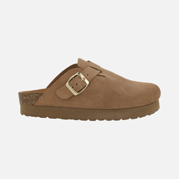 ZUECO PLATAFORMA MUJER SERRAJE MARRON