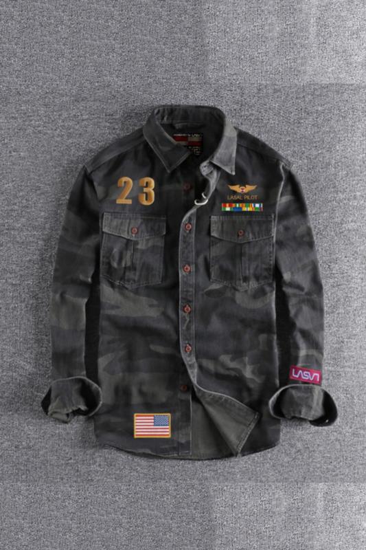 SOBRECAMISA DE HOMBRE LASAL SKULL CAMUFLAJE OSCURO