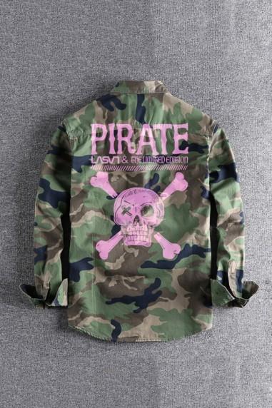 SOBRECAMISA DE MUJER LASAL SKULL CAMUFLAJE OSCURO