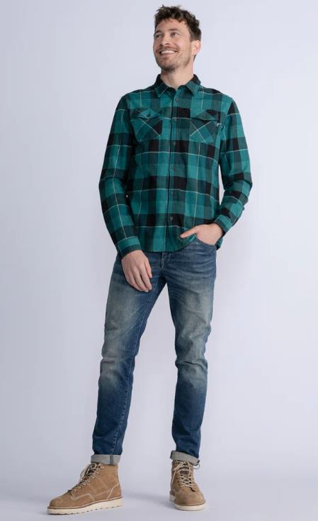 CAMISA PARA HOMBRE PETROL CHECKED SHIRT LISBON