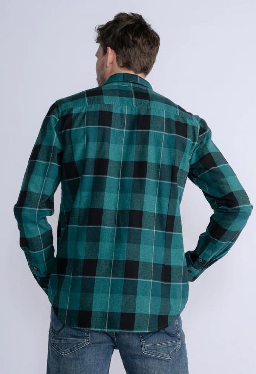 CAMISA PARA HOMBRE PETROL CHECKED SHIRT LISBON