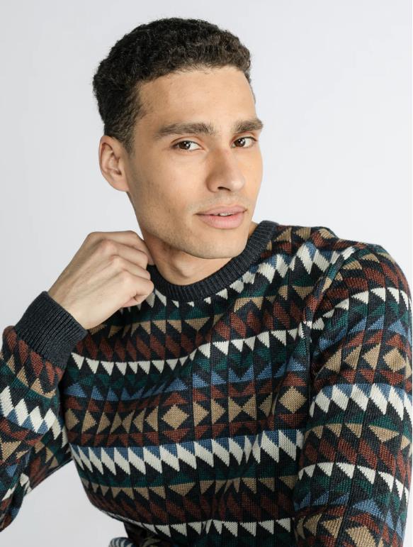 JERSEY PARA HOMBRE PETROL ALL-OVER PRINT PULLOVER SPARTA
