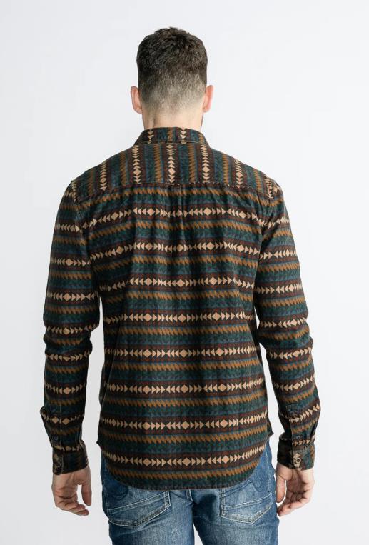 CAMISA PARA HOMBRE PETROL CHECKED SHIRT STREATOR