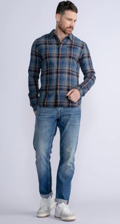 CAMISA PARA HOMBRE PETROL CHECKED SHIRT LINCOLN