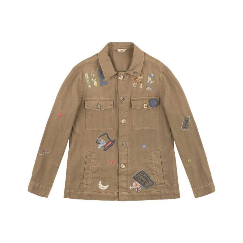 GIACCA CAMICIA CON TASCHE CACAO