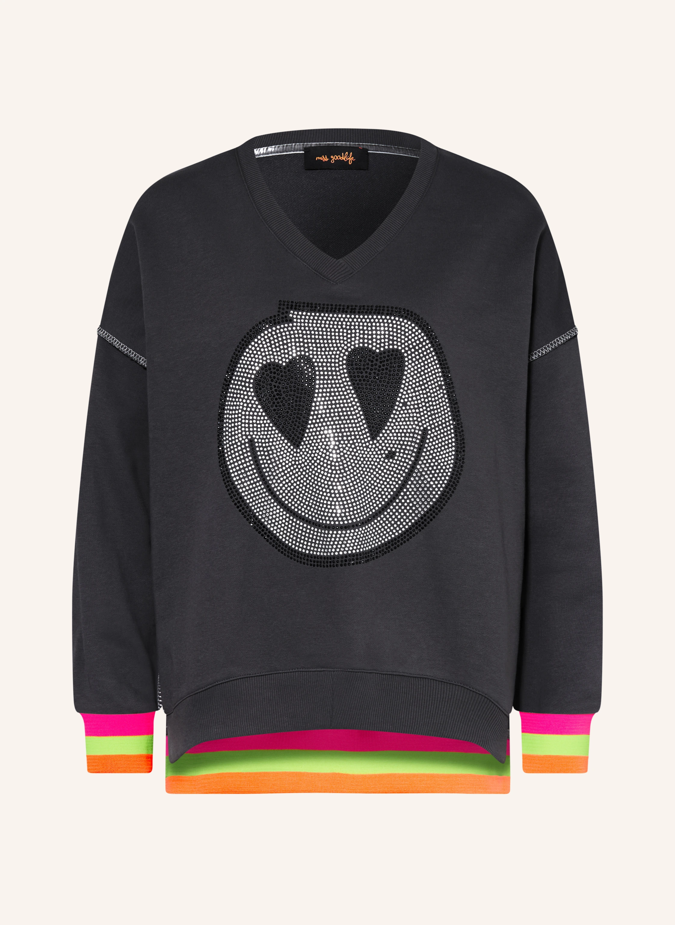 V Neck Rise and Shine anthracite