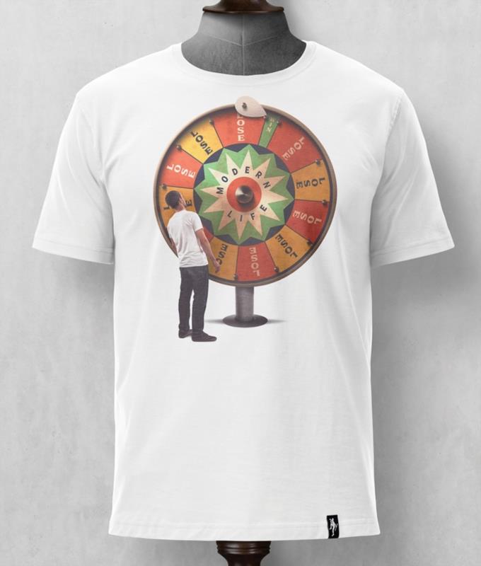 CAMISETA PARA HOMBRE DIRTY VELVET WHEEL OF MISFORTUNE WHITE