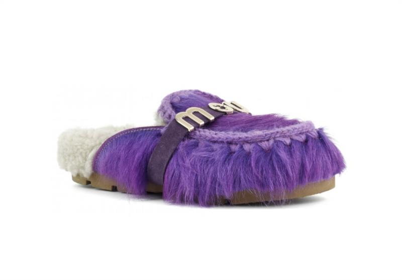 Zueco Mujer Mou Winter Bio Lg Hair Pony&Logo Purple
