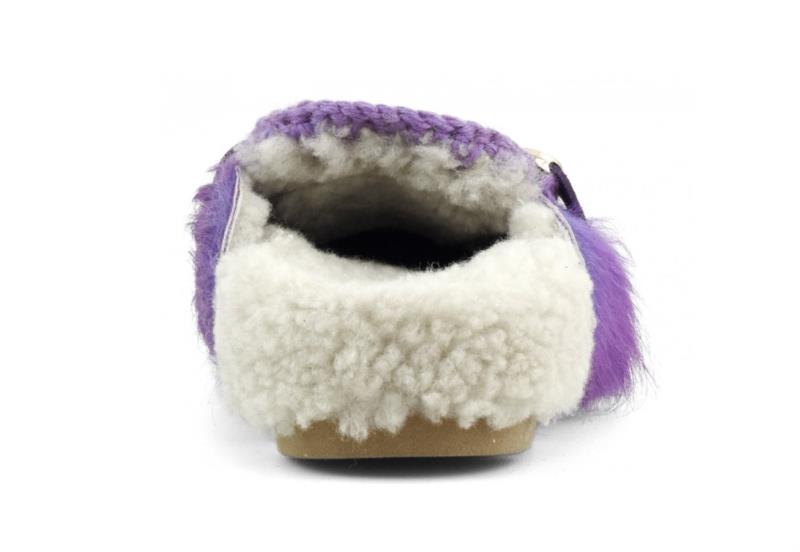 Zueco Mujer Mou Winter Bio Lg Hair Pony&Logo Purple