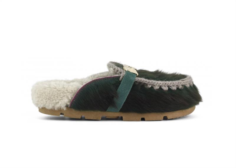 Zueco Mujer Mou Winter Bio Lg Hair Pony&Logo Green