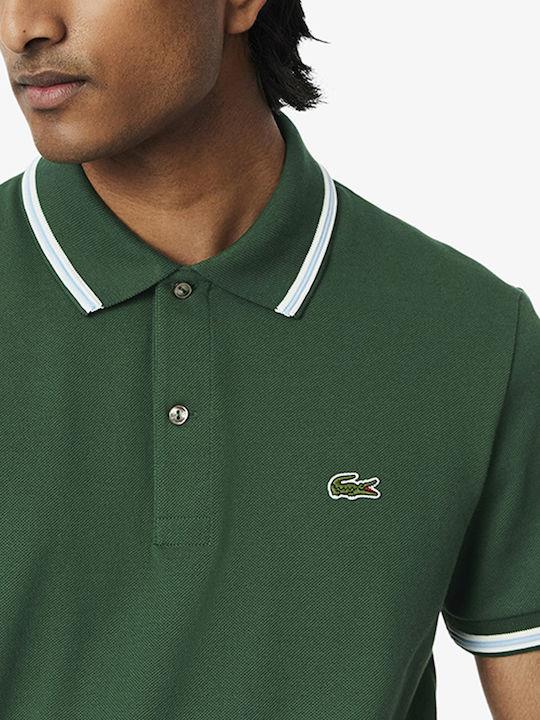 Polo de corte regular con ribetes decorativos LACOSTE verde