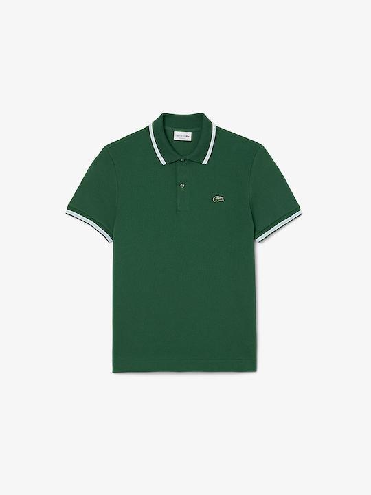 Polo de corte regular con ribetes decorativos LACOSTE verde