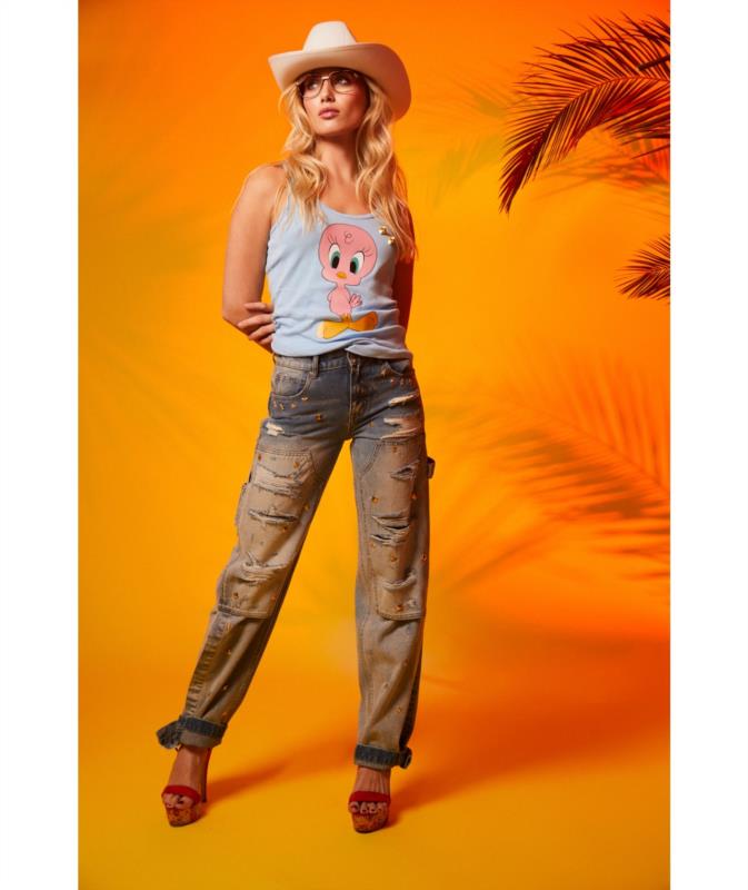 JEANS MUJER ROTOS TACHAS LE CRUEL