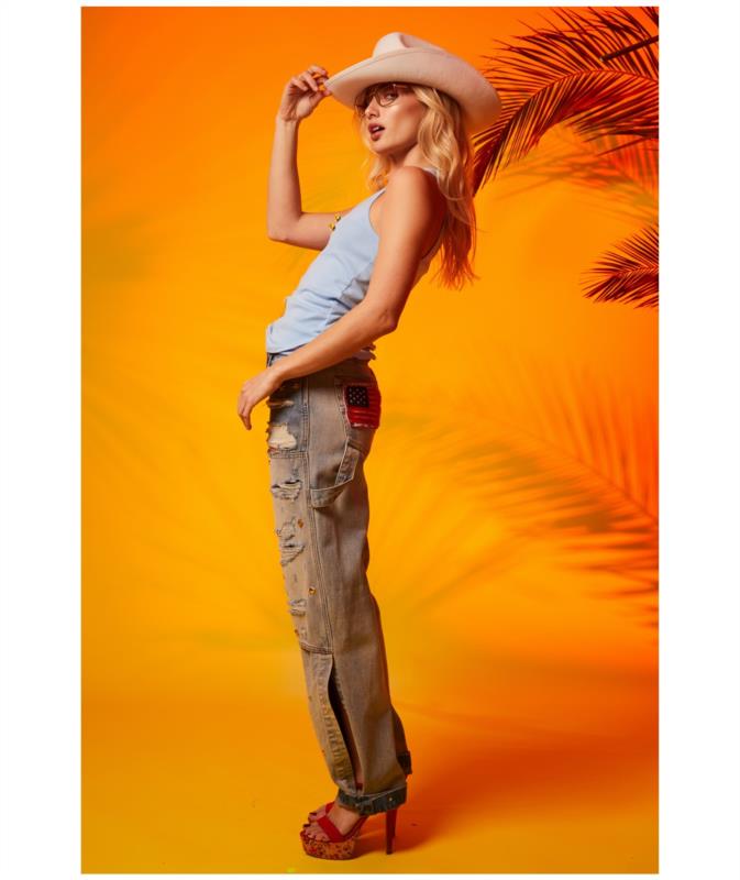 JEANS MUJER ROTOS TACHAS LE CRUEL