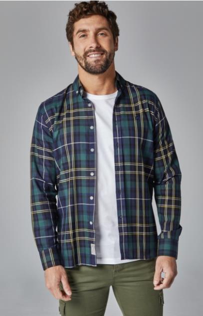 CAMISA CUADROS ALTONADOC AZUL Y VERDE