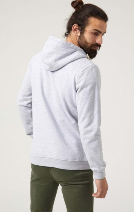 SUDADERA PARA HOMBRE ALTONADOCK CREMALLERA EN COLOR GRIS CLARO CON CAPUCHA Y LOGO BORDADO