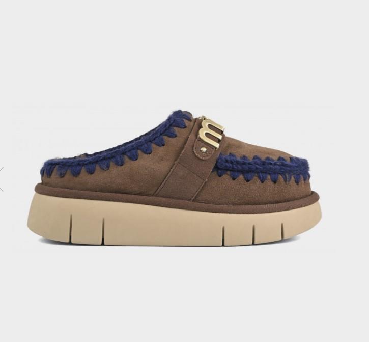 ZUECO MOU BOUNCE CLOG METAL LOGO BROWN PEPPER