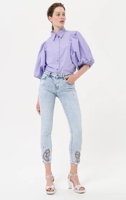 Jeans skinny FRACOMINA fit with push-up effect made in denim with bleached wash