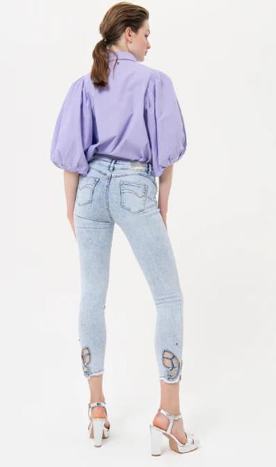 Jeans skinny FRACOMINA fit with push-up effect made in denim with bleached wash