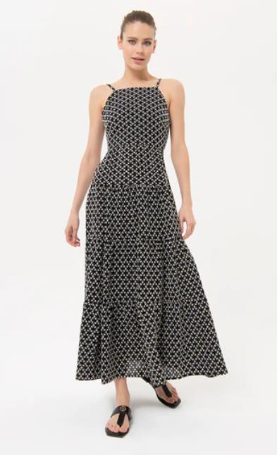 Long dress regular fit FRACOMINA with geometric pattern