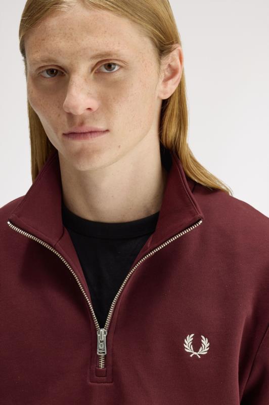 Sudadera Con Media Cremallera FRED PERRY Burdeos