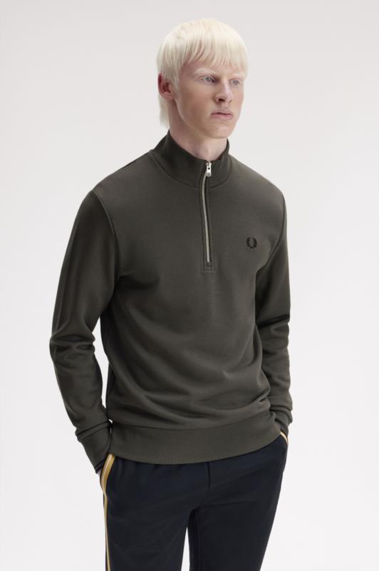 Sudadera Con Media Cremallera FRED PERRY GREEN