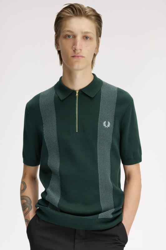 POLO de Punto FRED PERRY con detalle VERDE