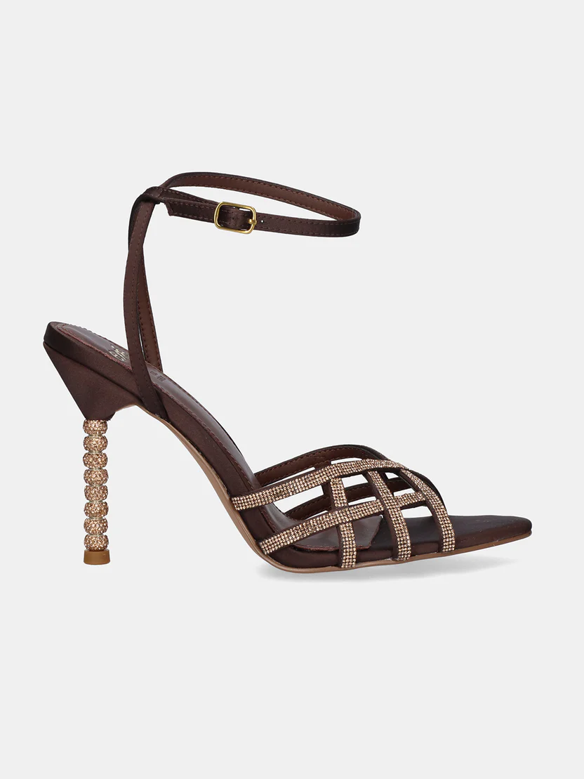 SANDALIA JOY-959 MARRÓN STRASS