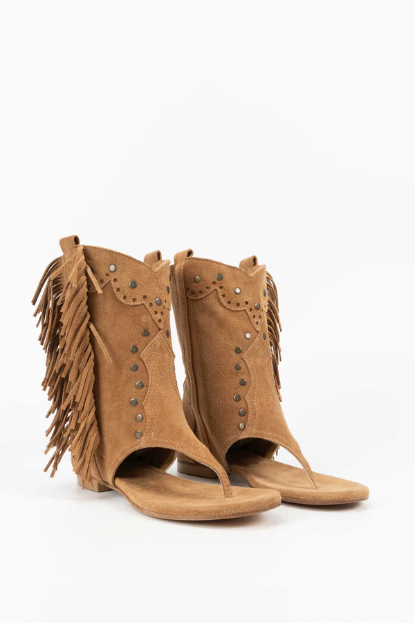 Sandalia Boho de ante Cuero