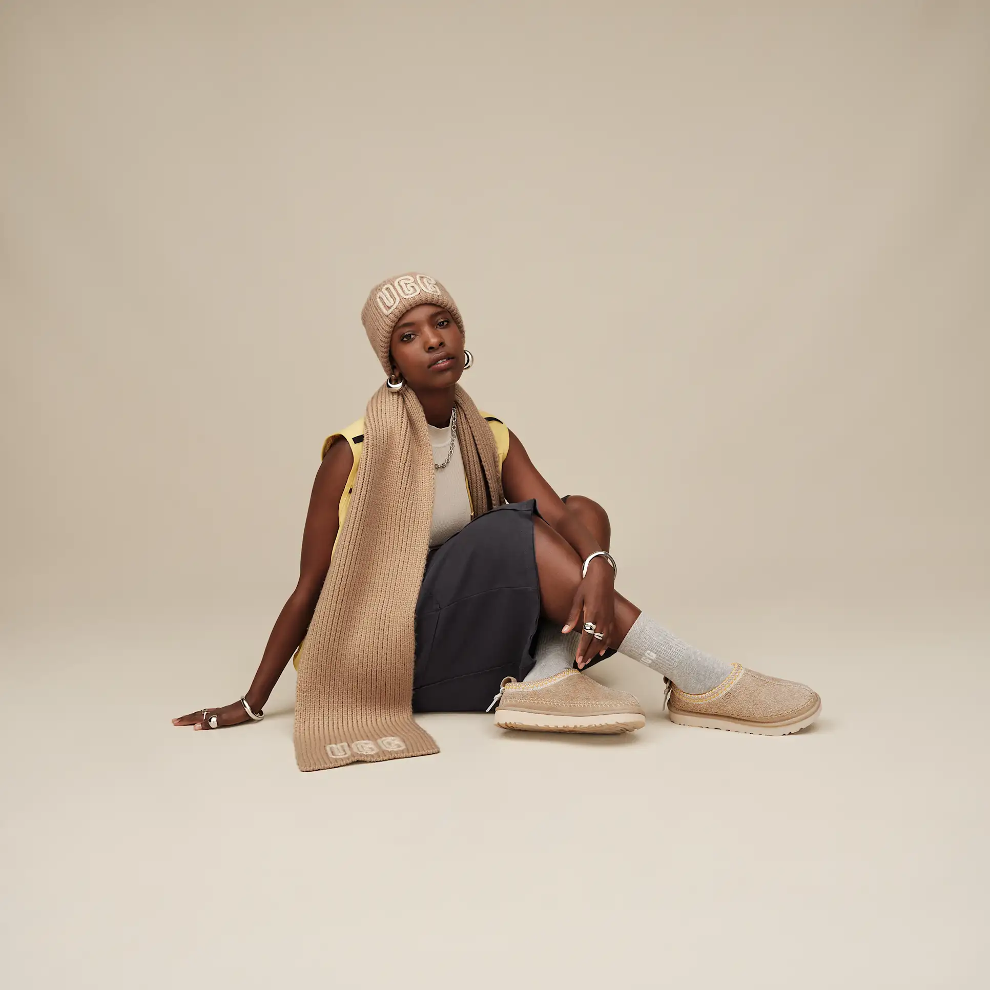 Chunky Crafted Rib Bufanda WHITE PEPPER