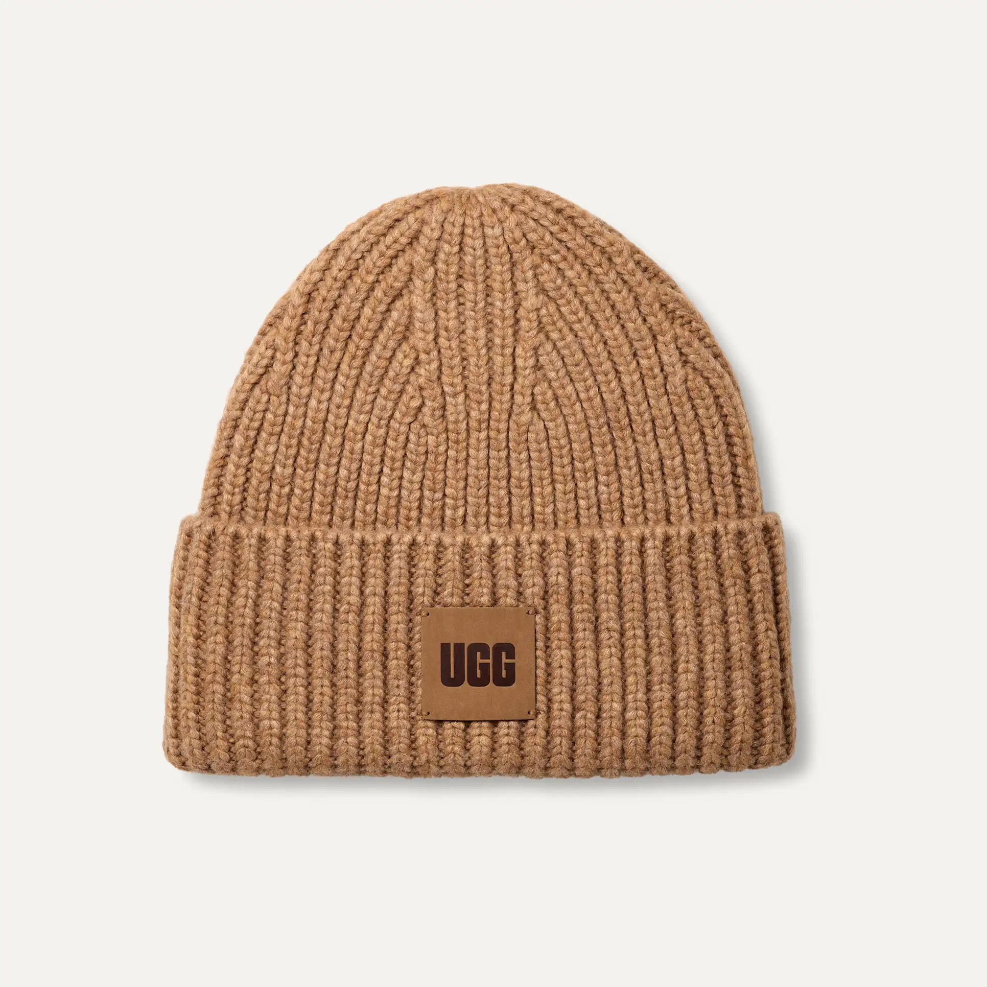 Hombre Gorro de canalé grueso CAMEL