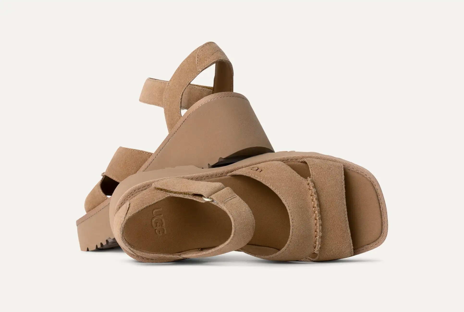 UGG Mujer Sandalias New Heights con tira en el tobillo MUSTARD SEED