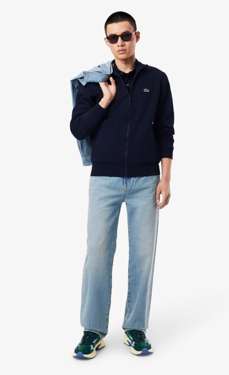 Sudadera LACOSTE de felpa de cuello alto y cremallera