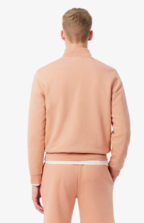 Sudadera LACOSTE de felpa de cuello alto con cremallera BEIG