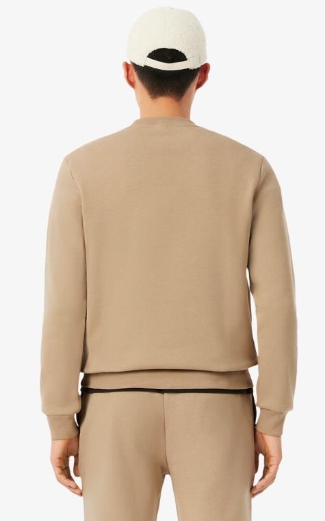 Sudadera LACOSTE de cuello redondo de felpa BEIG